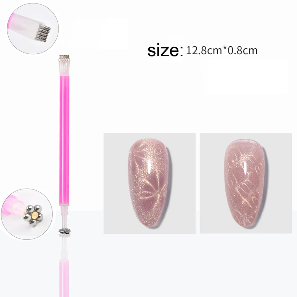 1pcs Cat Eye Nail Magnet Magnetic Pen 11cm Suction Steel Ball Magnet Pen Nail Art Tools Cat Eye Gel Nail Polish Magnetic Stick %