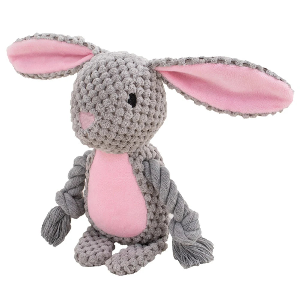 Dog Enrichment Toy Cute Animal Rope Dog Toy Plush Puppy Chew Pet Squeak Toy Cartoon Interactive Games For Dogs Stuff For Dogs