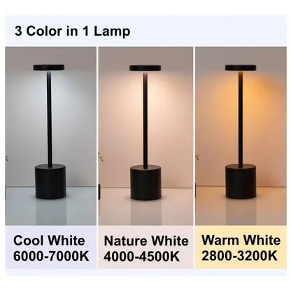 Simple Touch Led Table Light Rechargeable Desk Lamp 3 Color Bedside Creative Ambient Light Room Restaurant Bar Decor Night Light