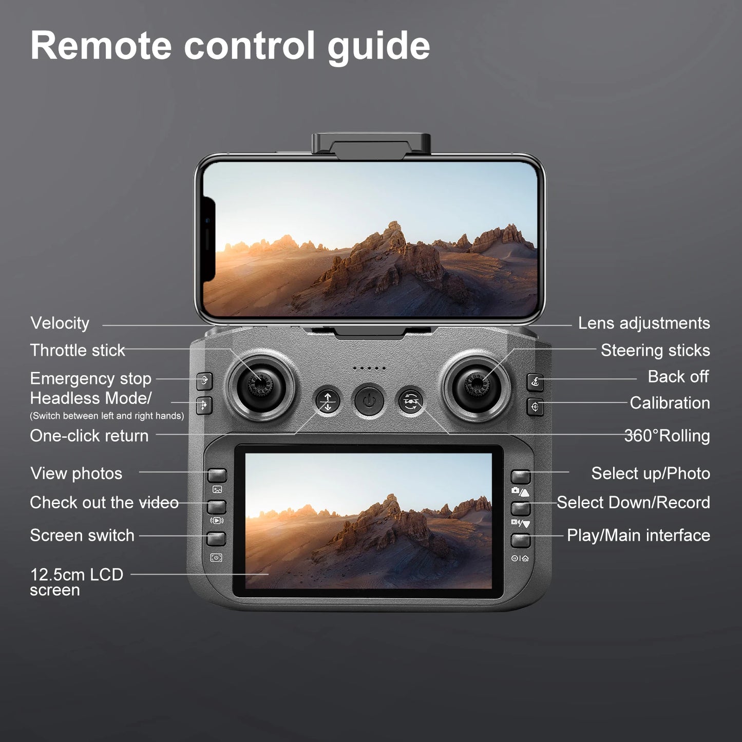S156 RC Crossing Drone Aerial Vehicle With HD Display Screen Four Axis Brushless Optical Flow Remote Control Aircraft Large Size