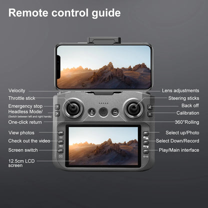 S156 RC Crossing Drone Aerial Vehicle With HD Display Screen Four Axis Brushless Optical Flow Remote Control Aircraft Large Size