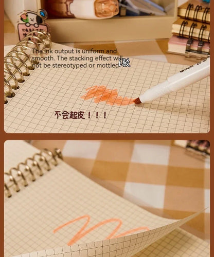 5 Colors/box Double Headed Highlighter Pen Set Fluorescent Drawing Markers Highlighters Pens Art Japanese Cute Pastel Stationery