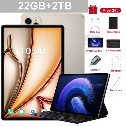 10.1" Tablet PC Pad 7SPro Original 5G Dual SIM Tablets Tab Android 15 22GB+2TB 10000mAh With keyboard Laptop For Kids Children's