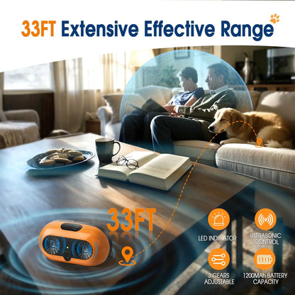 Anti Barking Devices, Auto Bark Deterrent Devices with 3 Modes, Rechargeable Dog Barking Silencer Sonic Barking Deterrent Indoor