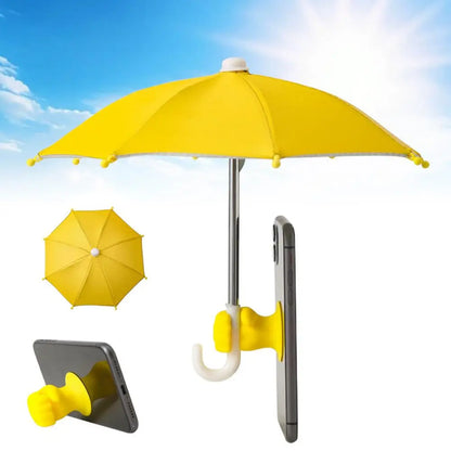Fist Shape Motorcycle Umbrella - Suction Cup Phone Mount & Silver Coating UV Protection, Windproof Mini Foldable Rain Sun Shade