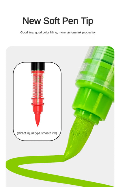 168-288 Colors Liquid Acrylic Marker Pens,Brush Soft Tip Juicy Ink Art Supplies For Students,GuangNa Stationery School Supplies