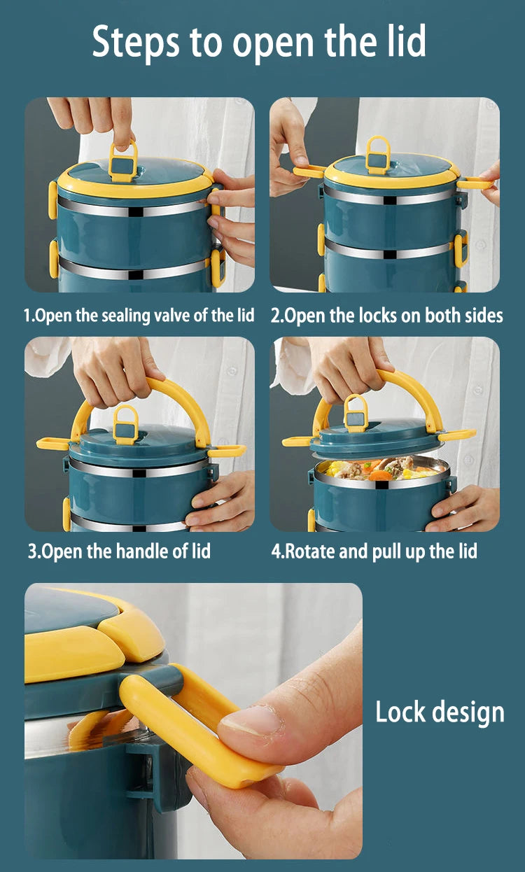 Portable Lunch Box Thermo Insulation Bento Thermos Containers Bento Bag Food Warmer for Kids Food Containers