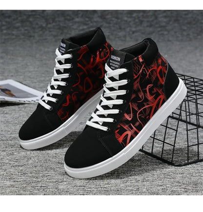 Men's Sneakers Fashion High Top Canvas Shoes Autumn New Casual Shoes for Men Lace Up Platform Vulcanized Shoes Big Size48 Tenis