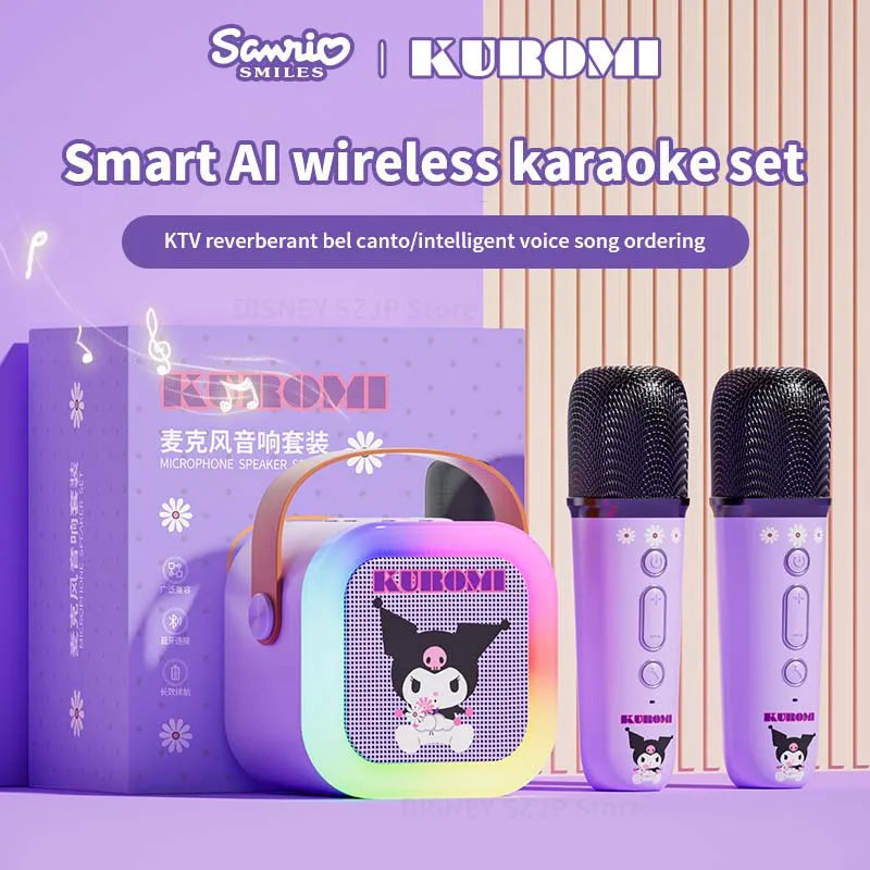 Sanrio Bluetooth Speakers ML07 Karaoke Machine Portable Speakers Bluetooth with Mic LED Light Machine Home Family Singing Gift