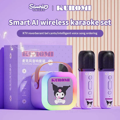 Sanrio Bluetooth Speakers ML07 Karaoke Machine Portable Speakers Bluetooth with Mic LED Light Machine Home Family Singing Gift
