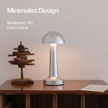 LED Table Light 3 Color Modes Retro Coffee Table Lamp with Touch Control Mushroom & Dumbbell Styles Sensor Rechargeable Night