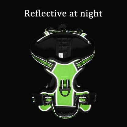 Adjustable Nylon Dog Harness Vest Reflective Soft Breathable No Pull Dog Harness Pet Harness Leash For Small Large Dogs
