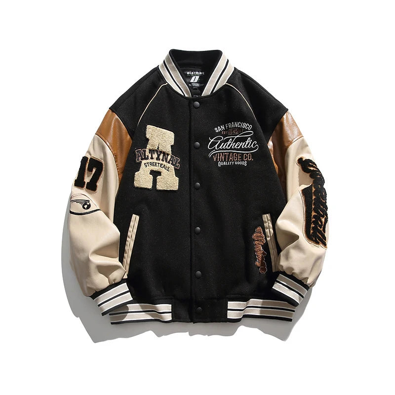 2024 Men's Baseball Jacket Casual Splicing Embroidery Baseball Uniform Autumn Outdoor Jacket Anti-Wind Casual Coat Mens Clothes