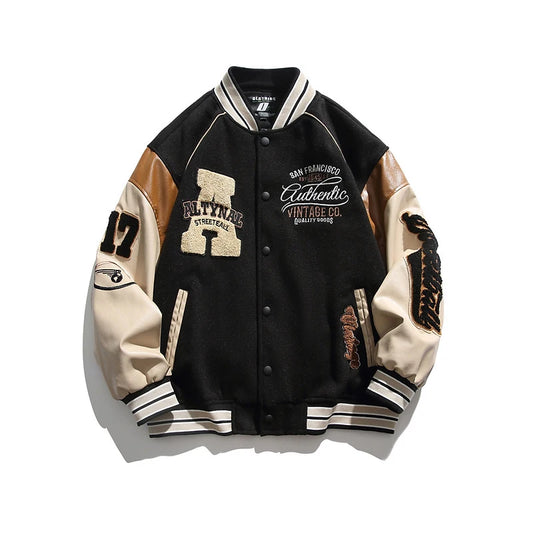 2024 Men's Baseball Jacket Casual Splicing Embroidery Baseball Uniform Autumn Outdoor Jacket Anti-Wind Casual Coat Mens Clothes