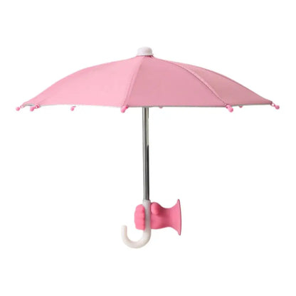 Fist Shape Motorcycle Umbrella - Suction Cup Phone Mount & Silver Coating UV Protection, Windproof Mini Foldable Rain Sun Shade