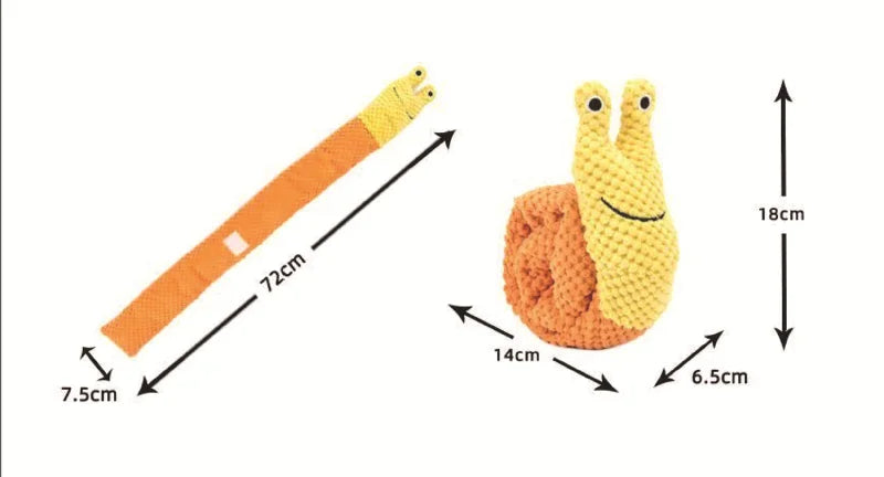 Snail Pet Plush Toy Dog Puzzle Feeder Toys Interactive Sniffing Dogs Toy For Grinding Teeth Food Olfactory Training Pet Supplies