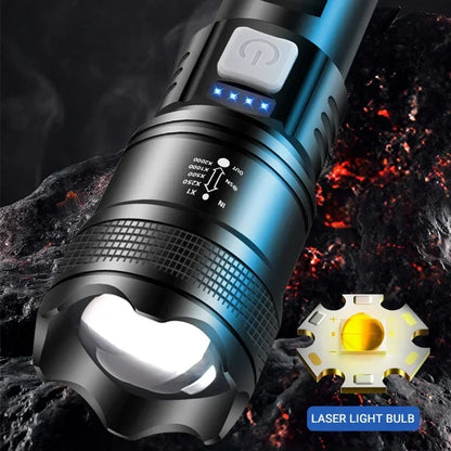 Powerful P70 Led Flashlights 5000LM Ultra Bright Tactical Light Emergency Spotlights Telescopic Zoom Light Built-in Battery