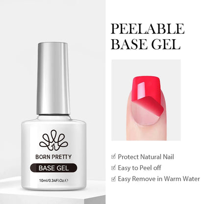 BORN PRETTY 10ml Wine Red Glitter Jelly Nude Gel Nail Polish Soak Off Translucent Color UV Light Cure for Nail Art DIY at Home