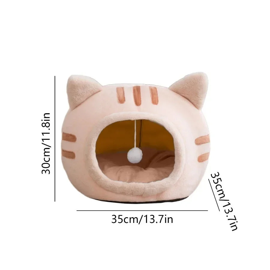 Warm and Cozy Cat Bed for Indoor Cats and Small to Medium Dogs: Soft Washable Sleeping Pad with Comfortable Nest Design Ideal f