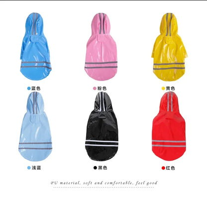 Waterproof Puppy Dog Raincoats with Hood for Small Dogs Pet Raincoat with Reflective and Leash Hole Winter Outdoor Dog Outfits