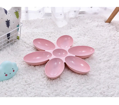 Flower Shaped Pet Bowl with 6 Connected Bowls for Small Dog and Cat, Water Dish, Puppy Feeding Bowls, Slow Down Eating Feeder