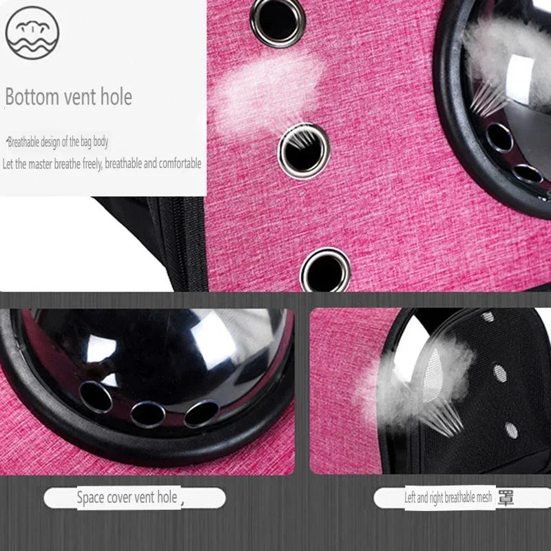 Portable Cat Bag Foldable Hand-held Space Capsule Shoulder Bags Pet Crossbody Bag Mesh Breathable Outing Kitten and Dog Supplies