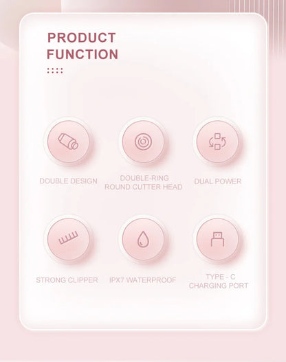 Dual Head Hair Removal for Women Portable Float Blade R-shaped Head Wet Dry Use Waterproof Painless Facial Trimmer Body Epilator