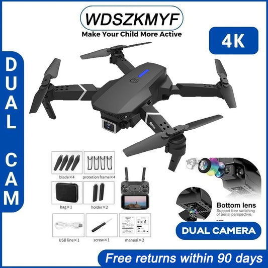 Drone E88 RC Quadcopter Foldable Portable 5G WiFi FPV Drones With 4K HD Camera Altitude Hold Mode follow Drone
