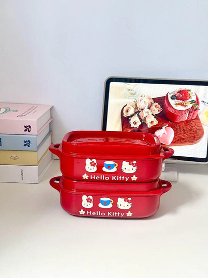 Original Hello Kitty Lunch Box Set Cute Food Storage Container Microwave Safe Pp Plastic Lunch Box Cute Gift