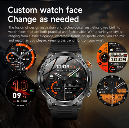 LIGE New Military Outdoor Sport Smart Watch Men Flashlight IP68 Waterproof 1.7" HD Wireless Call Smartwatch 1000mAh Big Battery