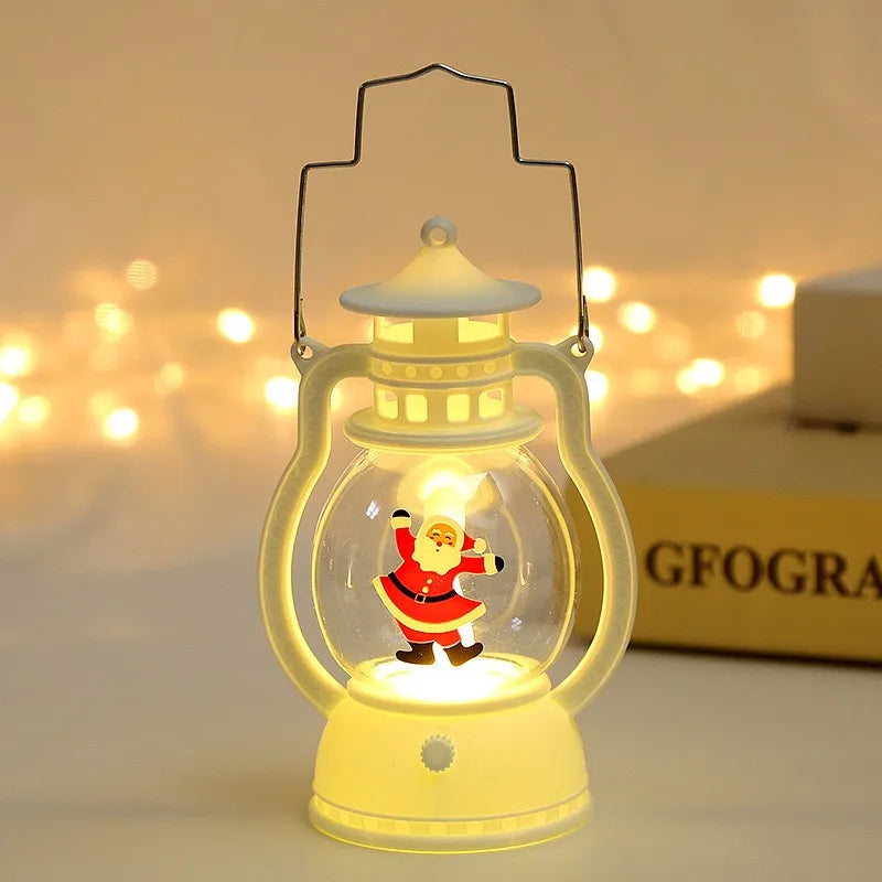 2025 LED Lamp Decor Christmas Portable Lantern Santa Claus Xmas Tree Wind Lights Pendant Navidad Christmas New Year Decoration