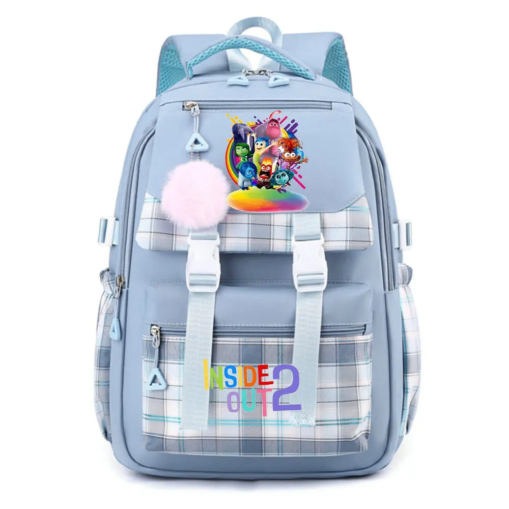 Inside Out 2 Girls Anime Cute Backpack Boy Cartoon Printed Schoolbag Children Large Capacity Book Bag Kids Shoulders Bag