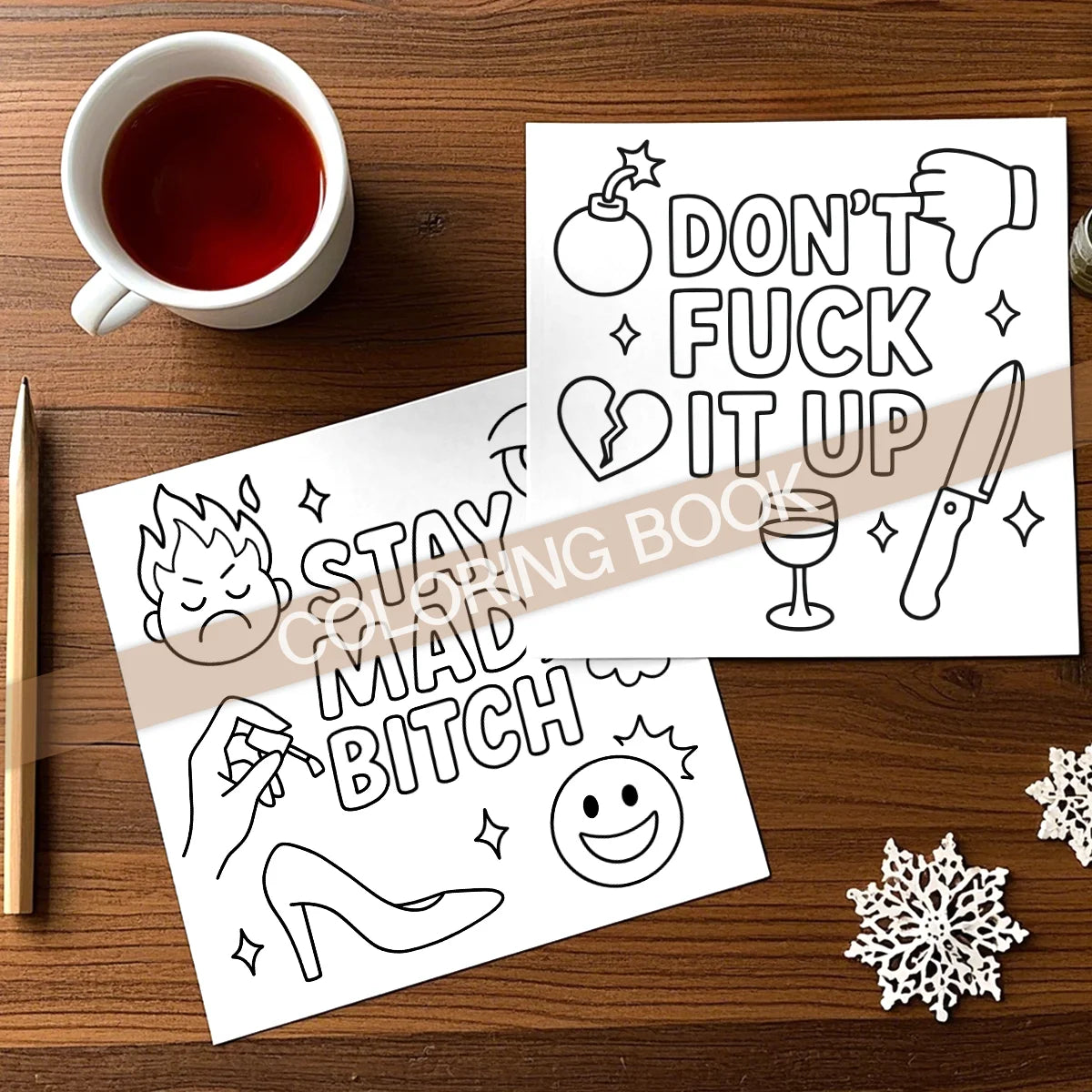 SWEAR WORD Coloring Books For Adults And Teens Featuring Cute Puppies Cartoon Coloring Books To Relax In A Cozy Hygge Moment