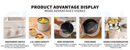 Electric Hot Pot Split -Shaped Electric Cooker Frying All -in -one Cooking Pot Multifunctional Electric Boiled Pot