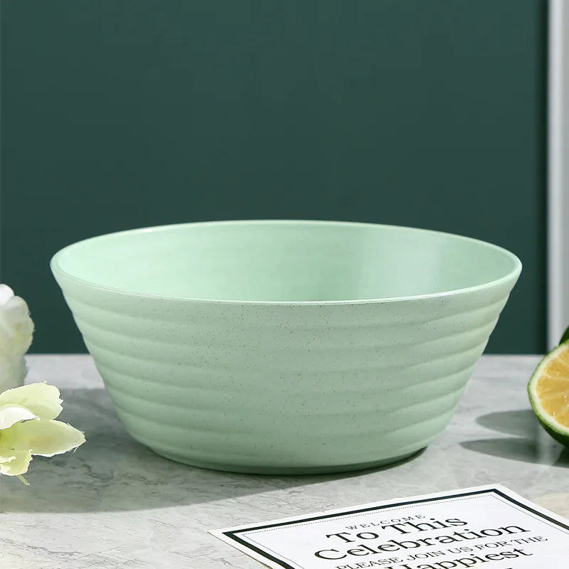 Wheat Straw Soup Bowl Microwavable Plastic Tableware Fruit Salad Bowls Cereal Ramen Pasta Dishes Dinner Plate kitchen Utensils