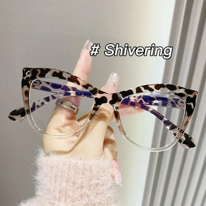 2024 New Cat Eye Glasses Frame Women Fashion Gradient Color Eyeglass Frame Anti Blue Light Glasses Computer Goggles Óculos Gifts