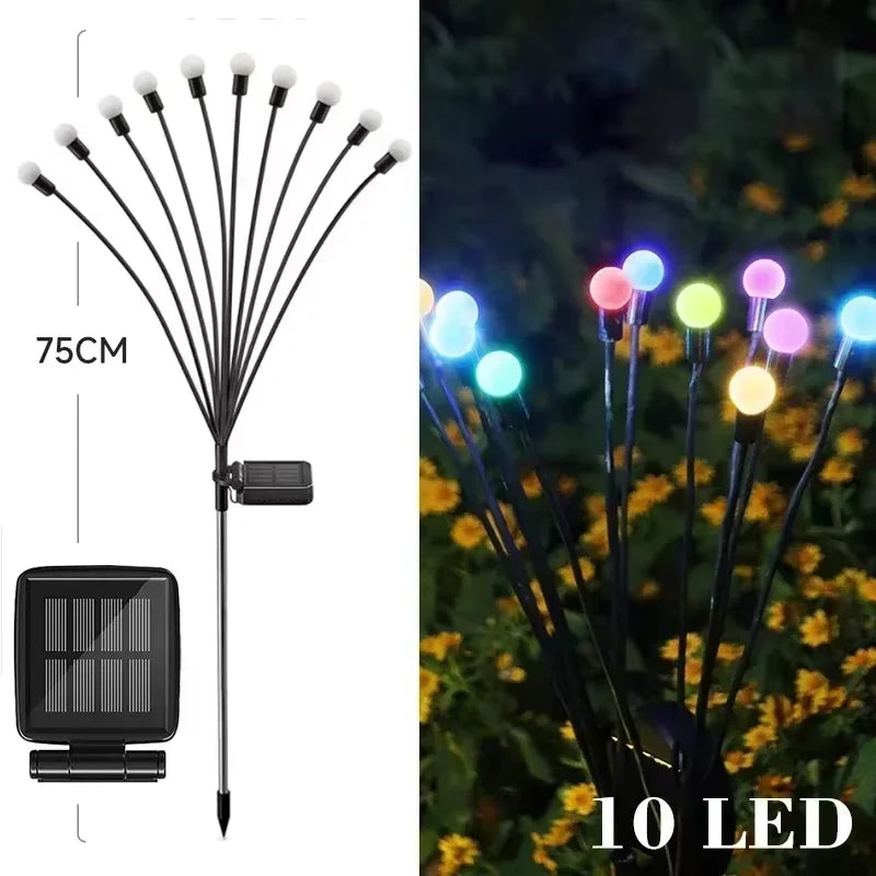 LED solar lawn lamp firefly lamp courtyard garden lawn camping decorative lamp waterproof wind-mounted lamp