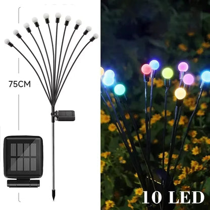 LED solar lawn lamp firefly lamp courtyard garden lawn camping decorative lamp waterproof wind-mounted lamp