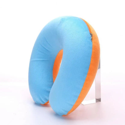 U-shaped Neck Pillow Inflatable Fatigue Relief Travel Pillow Flight Headrest Sleep U-shaped Cushion for Plane