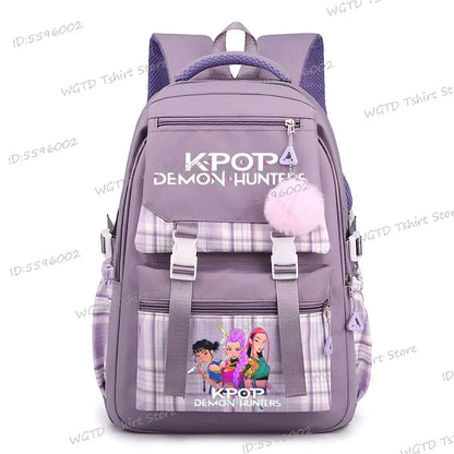 2025 Movie Print Children School Backpack KPop Demon Hunters Multi-function Knapsack Bag Students Girls New Fashion Schoolbag