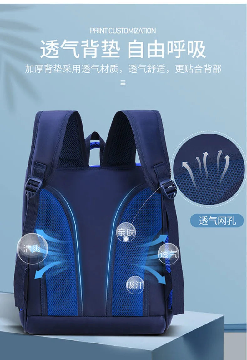 Students Simple Primary School Bags Boys 1-6 Grade Spine Protection Burden Reduction Schoolbag Girls Backpack Unisex Mochila Bag