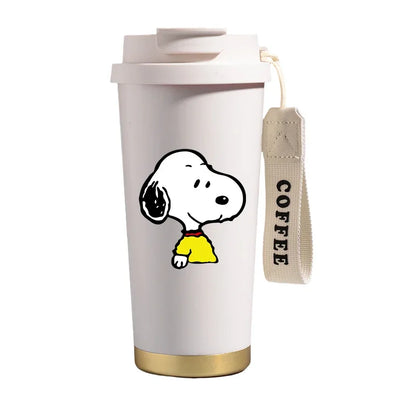 500ml Snoopys Stainless Steel Insulated Water Bottle Anime Kawaii Portable Travel Outdoor Car Tea Coffee Mug Cold Thermos Cup