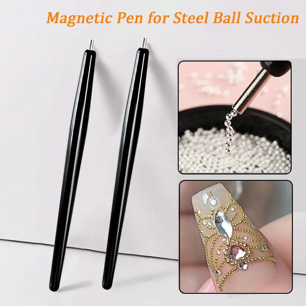 1pcs Cat Eye Nail Magnet Magnetic Pen 11cm Suction Steel Ball Magnet Pen Nail Art Tools Cat Eye Gel Nail Polish Magnetic Stick %