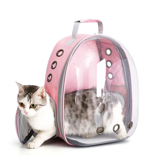 Travel Transparent Pet Cat Handbag Outdoor Portable Cat Backpack Puppy Breathable Handbag Take-Out Pet Supplies