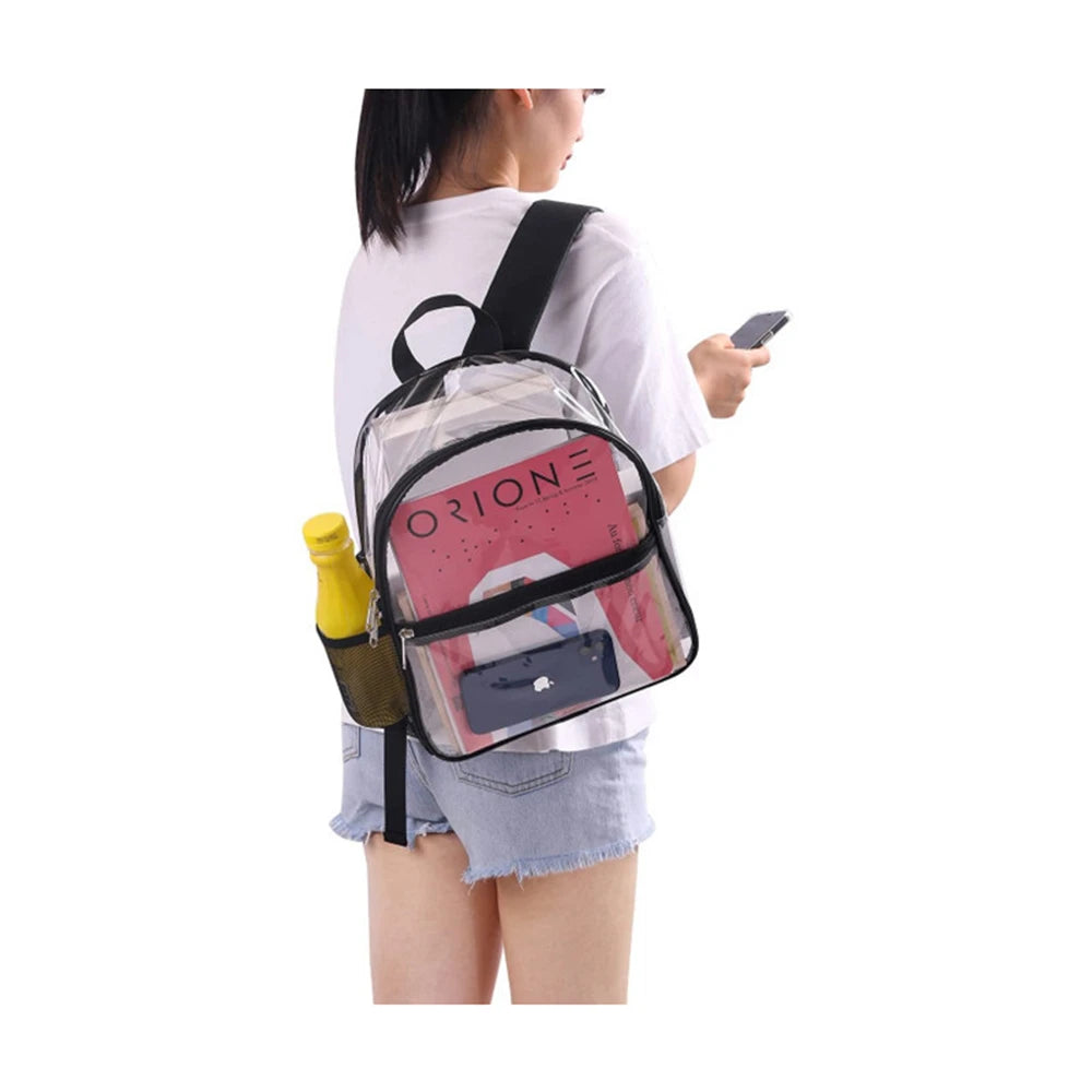 Clear Backpack Transparent PVC Waterproof School Bag, Beach Cell Phone bag for Travel School Storage Waist Bag