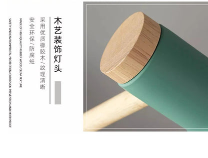 Creative Nordic Table Lamp Wooden Art LED Turn Head Simple Bedside Desk Light/Eye Protection Reading&Bedroom Study Lamp