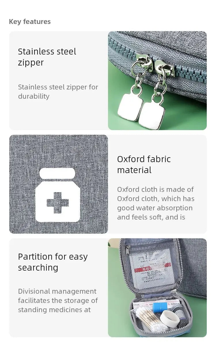 Family First Aid Kit Portable Outdoor Travel Storage Bag Household Large Capacity Layered Medicine Storage Bag