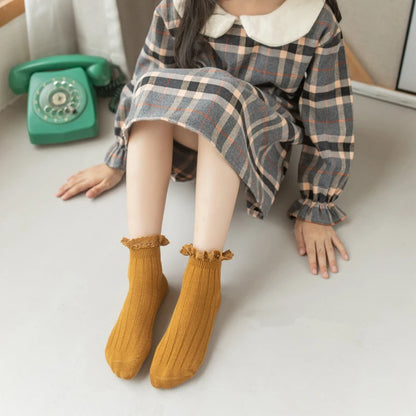 New Ruffle Baby Girls Socks Mesh Kids Socks Cute Lace Frilly Ankle Short Sock Breathable Princess Children Girl Dance Socken