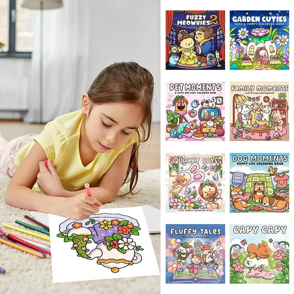 Creative Cartoon Coloring Book Stress Relief Educational Paperback Painting Gift Graffiti Painting Book for Adults And Teens