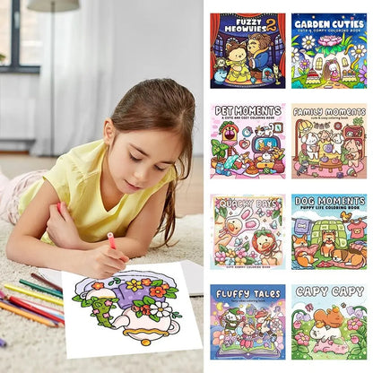 Creative Cartoon Coloring Book Stress Relief Educational Paperback Painting Gift Graffiti Painting Book for Adults And Teens